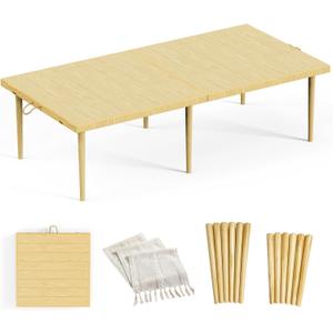 30x60 Inch Boho Low Picnic Wood Table - Foldable Design And And 2 Set Of Wood Table Leg For Sitting On The Floor Low Height Floor Picnic Table Encourage A Laid-back Vibe At Home Or In Nature