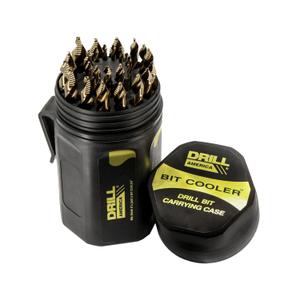 Drill America 29 Piece Cobalt Stepped Point Drill Bit Set in Round Case w/Gold Oxide Finish for Drilling Acrylic, Steel, Hard Metals, Sizes 1/16" to 1/2" x 64ths, GSC Series ZMGSC29J-PC