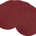 SHACOS Round Placemats Set of 6 for Dining Table 15 inch Round Braided Place Mats Washable Non Slip Kitchen Table Mats, Burgundy (Burgundy)