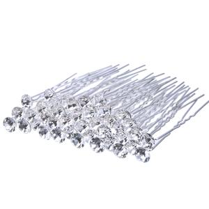 40 Pcs Bridal Wedding Hair Pins, U Shaped Rhinestone Hair Clips, Crystal Silver Wedding Hair Jewellery Hair Styling Accessories, Diamante Hair Clips for Women Girls Bridesmaids Prom()