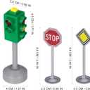 TOYANDONA Traffic Signs Toy Set Multicoloured Road Light Stop Safety Traffic Maker Crosswalk Signal Toy for Kids Birthday Education Gifts