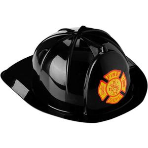 Dress-Up-America Firefighter Helmet - Fireman's Hat for Kids - Firefighter Costume Accessory - One Size Fits Most (Black)