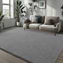 Pettop 4x6 ft Grey Area Rugs for Bedroom Living Room, Washable Memory Foam Indoor Carpet, Modern Aesthetic Minimalist Non Slip Soft Comfy Carpet for Boys Girls Dorm Home Decor