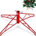 Barydat Christmas Tree Stand for Artificial Tree Folding Stand for Christmas Winter Holiday New Year Decorations (Red, 18 Inch)