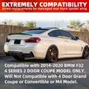ECOTRIC Rear Trunk Duckbill Spoiler Compatible with 2014-2020 BMW F32 Coupe 2 Door 420i 428i 430i 435i 440i Lid Wing - Carbon Fiber Painted