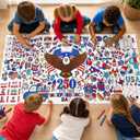 3 x 250th Anniversary Giant Coloring Poster for Kids, USA 1776-2026 Patriotic Eagle American Flag 30 x 72 Inch Tablecloth Crafts Games Activities for Independence Day Party Decoration