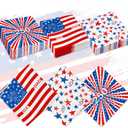 60Pcs Patriotic Disposable Napkins 4th of July, Independence Day, Memorial Day & Election Day American Flag Paper Napkins for Party Decorations