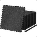 AIRHOP 0.79in Thick 48 Sq Ft Exercise Equipment Mats, 12 Tiles Upgraded Rubber Top with High Density EVA Foam, Large Interlocking Puzzle Gym Flooring for Home Gym, Heavy Weight Workout, Black & White