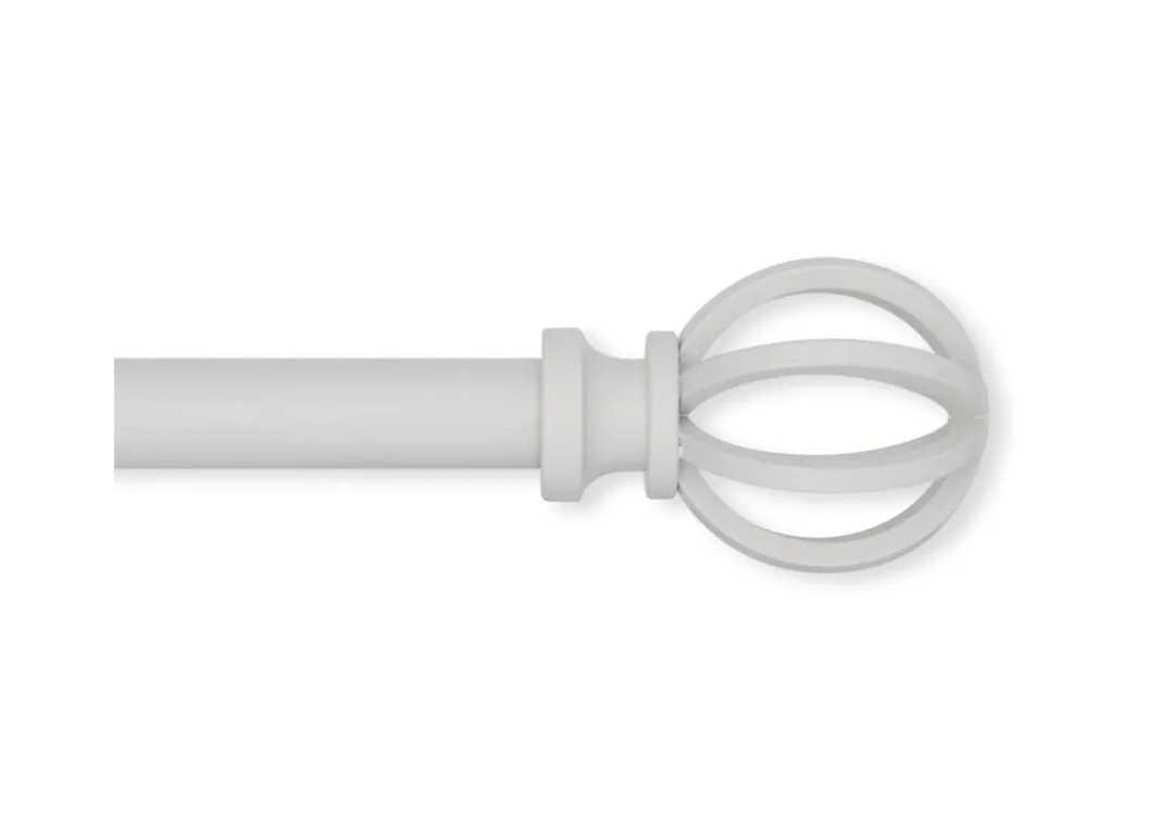 Lumino Cage Single Curtain Rod Set, 5/8" Diameter - Starting at $14.99 - (With Multiple Color Options), Curtain Rod, Drapery Rod, Decorative Rod, Décor, White, 30-84" Width