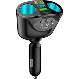 12-24V Car Cigarette Lighter Splitter, Bluetooth5.0 Adapter for Car [Voltage Detection], 2-Socket Cigarette Lighter Adapter Dual USB QC3.0 &PD Fast Car Charger FM Transmitter