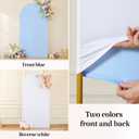 Wedding Arch Backdrop Cover, 7.2FT White Blue Arch Cover Stretchy Backdrops, Double-Sided Arch Stand Covers for Wedding Ceremony, Baby Shower, Birthday Party Decoration