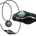 Power Balance Silicone Rubber Wristbands Bracelets Sports and Silicone Pendant Necklace for Men and Women (X-Large, black white/black black)