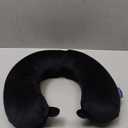 Fabuday Memory Foam Travel Pillows for Airplanes - Neck Pillow for Traveling with Attachable Snap Strap Soft Washable Cover, Flight Pillow for Sleeping, Car, Home, Office, Black (Midnight Black)