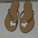 Women's Flip Flops, Summer Fashion Memory Foam Leather Slippers, Comfortable Beach Sandals Slip On Flat Dressy, Size 9