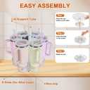 Aobiono Water Bottle Organizer for Stanley 40 oz Tumbler, Rotatable Cup Holder Stand 6 Slot Lazy Susan Spinning Carousel, Kitchen Cabinet Storage Accessories (Transparent) (Clear)