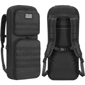 CVLIFE 30" 34" Soft Rifle Case Gun Backpack, Double Rifle Backpack Gun Bag Gun Case Covert Bug Out Bag, with Lockable Zipper for Hunting Shooting, Size: 30"×13"