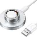 Compatible with Ring Gen 3 Charger (Size 7), Fast and Safe Charging Dock with USB-C Cable, Silicone Anti-Slip Base Design, Essential for Ring Gen 3 Users (Silver)