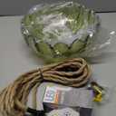 Plug in Pendant Light Hanging Lights with Plug in Cord Boho Hanging Lamp Glass Gold Mid Century Modern Vintage Dimmable Green Flower Plug in Chandelier Ceiling Fixture for Living Room, Kitchen