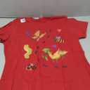 Kawaii Bugs Insect Ladybug Bee Mantis Butterfly for Kid Girl T-Shirt Red Size L