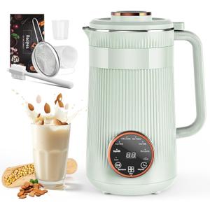 Nut Milk Maker Machine, 35oz Homemade Soy, Almond, Oat, Coconut, Plant Based and Non Dairy Beverages, 8 in 1 Automatic Soybean Machine With 12H Delay Start/Keep Warm/Boil Water (Green)