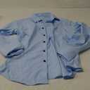 corfty Men Long Sleeve Dress Shirt - Regular Fit Stretch Free-Wrinkle Button Down Shirt S, Light Blue