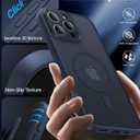 Magnetic for iPhone 16 Pro Max Case,Upgraded [Full Camera Protection][Compatible with Magsafe][Military Grade Protection]Shockproof Translucent Matte Phone Case for iPhone 16 Pro Max,Navy Blue