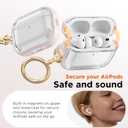 2 x for Airpods Pro 3 Case Clear, Soft TPU Transparent Anti-Yellowing for Apple AirPods Pro 3rd Generation (2025) Case Cover for Men & Women with Keychain, Military-Grade Shockproof, Clear+Pink