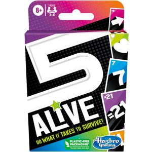 Hasbro Gaming 5 Alive Card Game, Fast-Paced Game for Kids and Families, Easy to Learn, 2 to 6 Players, Fun Summer Activities, Vacation Travel Essentials, Ages 8+ (3.62 inches x 5.62 inches x 0.1 inches)