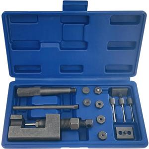 Motorcycle Chain Breaker Set, 16-Piece Chain Removal Tool Chain Cutter and Riveter Kit for Motorcycle ATV Bike Cam & 25 to 930 Chains