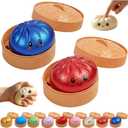 Dumpling Squishy, 2PCS Glitter Dumpling Squishy Toys, Squishiest Dumplings with Mystery Steamer Box, Stress & Anxiety Relief Toys for Kids & Adults Non-Edible (Glitter Red Blue)