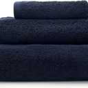 Lincoln & Palm 3 Piece Turkish Towels Set, Thick, Soft, Plush 700 GSM Spa & Hotel Quality, Silver Infused SILVERbac | Bath 58x30, Hand 30x16, Face Wash Cloth 13x13 (Navy, 3 Piece Towel Set)
