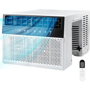 Electactic U-shaped Window Air Conditioner, Window AC Unit Cools Up 550 Sq.ft, Saddle Air Conditioner Window Unit with Full Window View, Low Noise, Cool/ Dry/ Fan Modes, White, 12000BTU Upgrade