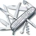 Victorinox Huntsman Swiss Army Knife, 15 Functions, Swiss Made Pocket Knife with Large Blade, Screwdriver, Scissors and Wood Saw - Silver Tech
