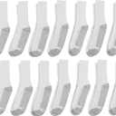 Hanes Men's Crew Socks, 14 Pairs, Double Tough Ankle Socks for Men, Moisture-Wicking, Shoe Sizes 12-14