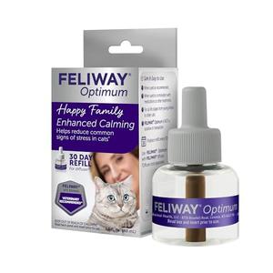 FELIWAY® Optimum 30 Day Cat Calming Refill for Pheromone Diffuser, 48ml - Helps Reduce Common Signs of Stress in Cats & Kittens, Enhanced Calming