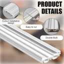 Pushglossy 2 Pcs 36" Slide on Door Sweep 1-3/4" Wide Vinyl Weatherstrip Seal for Exterior Doors, Energy Efficient Draft Stopper, Easy Slide in Installation, Blocks Dust/Insects/Noise (White)