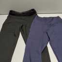 2 Pack Fleece Lined Leggings Women with Pockets -Warm Winter Yoga Pants for Women Thermal Running Workout Leggings Black/Navy