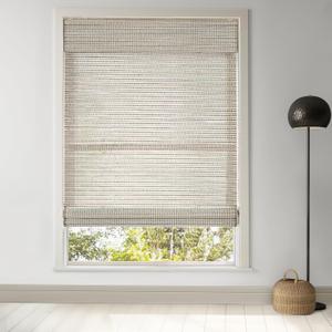 LazBlinds Cordless Bamboo Roman Shades for Windows, Light Filtering Natural Bamboo Blinds, Easy Lift Cordless Design for Living Room & Bedroom, Fits Interior Windows 25.5" W x 64" H, Greystone