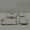 WOOMADA Compression Packing Cubes for Suitcases Travel Essentials 4 Set Expandable Travel Bags Organizer for Luggage(pink checkerboard)