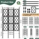 5.25FT Garden Trellis Support Fence,Metal Wall Lattice Climbing Frame for Climbing Plants Outdoor, Black Iron Pipe Fence for Potted Plants Indoor for Ivy Vines Vegetable Flower, Patio, Lawn, Yard
