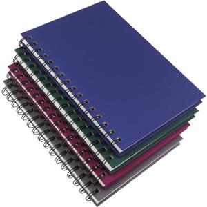 Spiral Notebook Journal,4 Pack A5 Hardcover Spiral Notebooks,5.7" x 8.5",160 Pages,100gsm Paper,College Ruled Journals for Study and Notes (Red, Green,Blue,Grey)