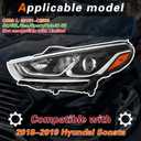 TODO Headlight Assembly Compatible with 2018-2019 Hyundai Sonata SE/SEL/Eco/Sport/Hybrid SE with Halogen Bulbs, 92101-C2500 Left Driver Side