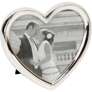 Silver Plated Heart Alloy Photo Frame 4 x 4