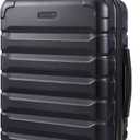 LIGHT FLIGHT Carry On Luggage 22x14x9 Airline Approved, Expandable Carry On Suitcases with Wheels, Lightweight Luggage, Durable Hard Shell 20 Inch Rolling Suit Case for Men Women Travel Black