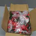 BLOSMON Poinsettias Artificial Christmas Flowers: 2 Pcs Red Fake Floral Ball Centerpieces for Tables Decorations Silk Faux Poinsettia Winter Holiday Flower Arrangement Xmas Plant Ornaments Decor