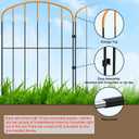 Decorative Garden Fence 10 Panels16.34 in.H x 12.6 in.W x 10.6 feet Small Border Panel Fencing for Yard,Arched Top Orange Flower Bed Edging,Rustproof Metal No Dig Fence,Animal Barrier for Dog