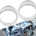 Motorcycle 4.5'' Auxiliary Fog Light Trim Ring Cover 4 1/2" LED Passing Lamp Trim Rings Visor Style Fit for Harley Touring Electra Glide Road King (Chrome)