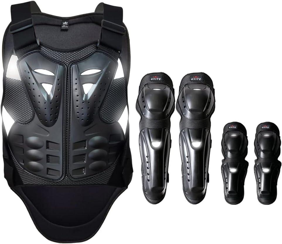 Motorcycle Accessories , Elbow Knee Pads and Chest Protector Motocross Gear for Men and Women, Dirt Bike Gear Cycling Body Armor, Back Protection Riding Protective Gear Motorcycle Vest, One Size