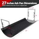 Criditpid 27 Inch Ash Pan Drip Pan Ashpan for Char Griller 2121, 2828, 2929, 1224, 2727, 2222, 1324 Charcoal Grill Parts, 27" Charcoal Tray Grill Pan Replacement Parts with 2pcs Fire Grate Hanger