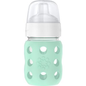 Lifefactory 8-Ounce Wide Neck Glass Baby Bottle with Protective Silicone Sleeve and Sippy Spout, Mint (LG2251WMI4)